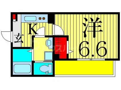 AJ四ツ木II(1K/1階)の間取り写真