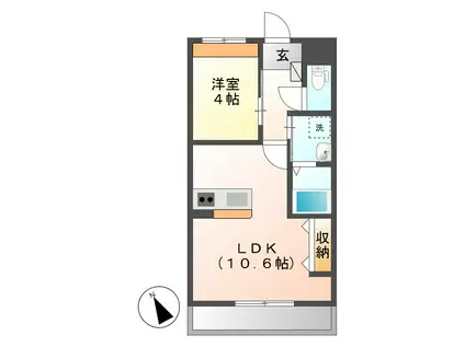 アレグリア(1LDK/1階)の間取り写真
