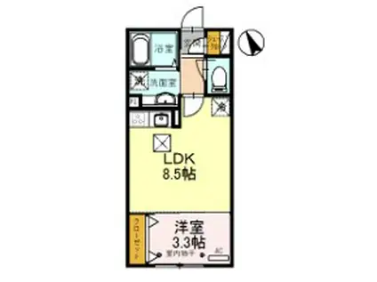 パーシモンIII(1LDK/1階)の間取り写真