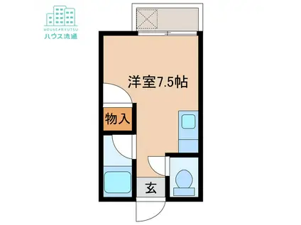 ホワイトハウス西山(ワンルーム/1階)の間取り写真