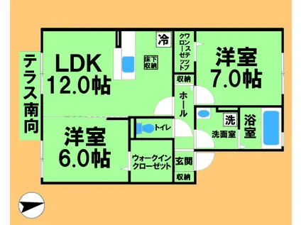 DALTON(2LDK/1階)の間取り写真