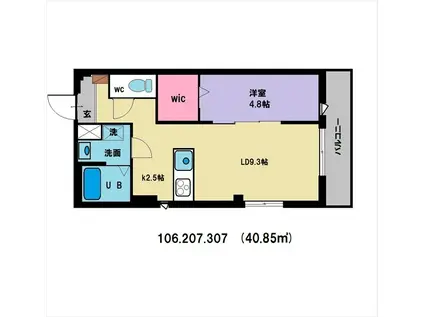  ADVANCE都筑(1LDK/1階)の間取り写真
