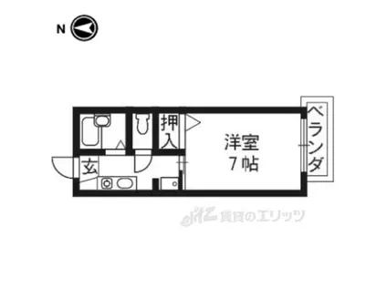 アテッサ京都A棟(1K/1階)の間取り写真