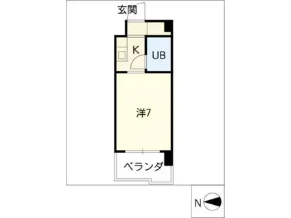 パティオ101(1K/4階)の間取り写真