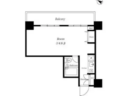 メゾン・ド・ヴィレ麻布台(1K/2階)の間取り写真