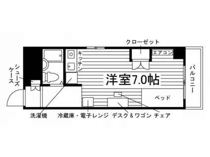 LIBERTY F(ワンルーム/1階)の間取り写真