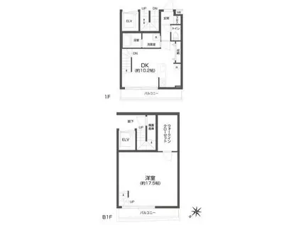 PASEO中目黒 パセオ中目黒(1LDK/1階)の間取り写真