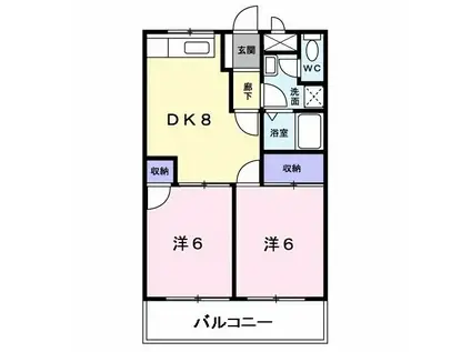 シャルム(2DK/3階)の間取り写真