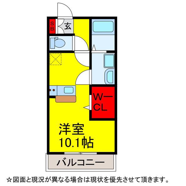 イースト HILLS(ワンルーム/3階)の間取り写真
