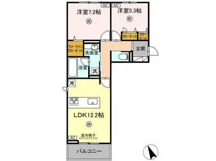 プレステージIV(2LDK/3階)の間取り写真