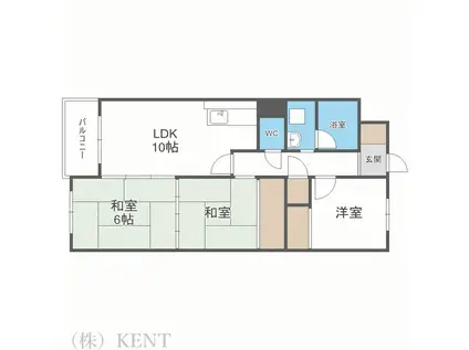 メゾンド西野(3LDK/2階)の間取り写真