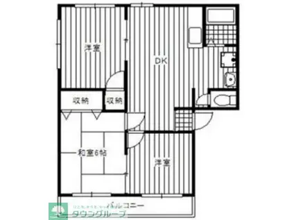 パナハイツ中島(3DK/2階)の間取り写真