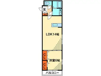 ソレーユ(1LDK/3階)の間取り写真