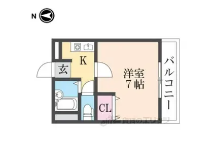 オークグレイス香里園(1K/2階)の間取り写真