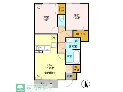 スペチアーレ I(2LDK/1階)の間取り写真