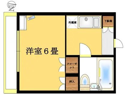 メゾン高徳(1K/3階)の間取り写真