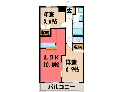 サンプレイス(2LDK/1階)の間取り写真