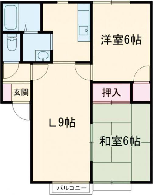 ケンパレスC棟(2LDK/1階)の間取り写真