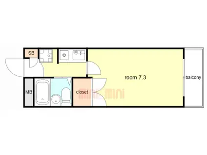 ルミエール明石(1K/7階)の間取り写真