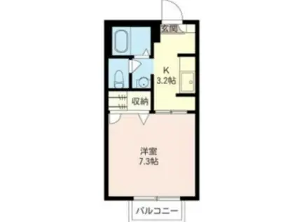 HILLS OTK(1K/2階)の間取り写真