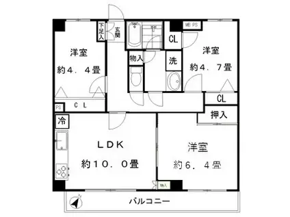ハル菊名1(3LDK/5階)の間取り写真