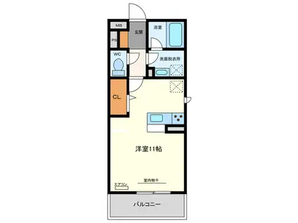 サザンクロス(ワンルーム/3階)の間取り写真