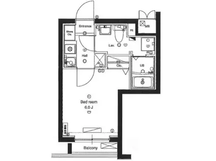 アルテシモ パーチェ(1K/4階)の間取り写真