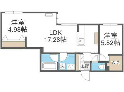 ピオネロ恵庭I(2LDK/3階)の間取り写真