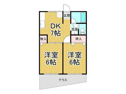 フラッツ清水橋(2DK/1階)の間取り写真