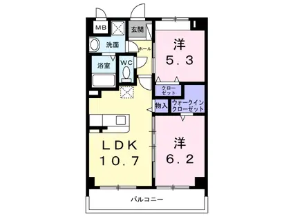 ゴット バレー(2LDK/3階)の間取り写真
