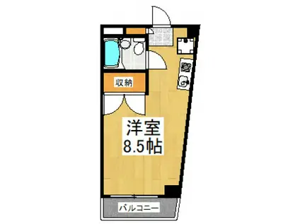 グリーンハイツ(ワンルーム/3階)の間取り写真