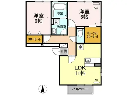 マノワール・プルミエ(2LDK/2階)の間取り写真