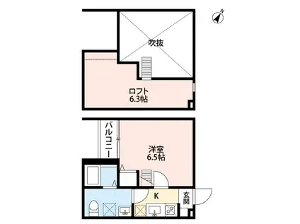 メゾン・ド・ジャンヌ(1K/2階)の間取り写真