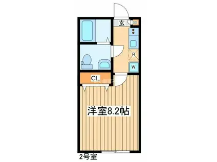 ステラ町田(1K/2階)の間取り写真