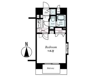 アクアシティ大手門(1K/11階)の間取り写真