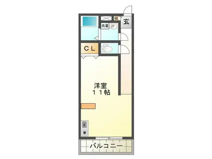 SHALOM SQUARE(1K/3階)の間取り写真