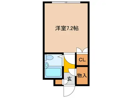 セントラル新富(ワンルーム/2階)の間取り写真