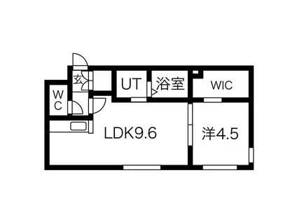 レジデンス南郷通16丁目北 B(1LDK/4階)の間取り写真