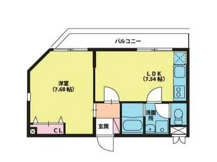 スマートVILLA川崎(1LDK/1階)の間取り写真