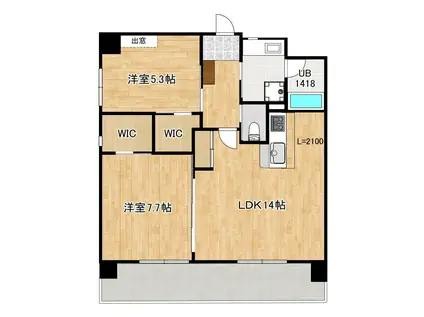 キャッスル上野 3番館(2LDK/2階)の間取り写真