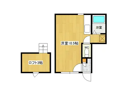 ヴィラオック(ワンルーム/1階)の間取り写真