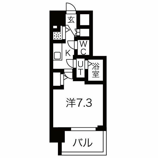 エスリード千種パークフロント(1K/8階)の間取り写真