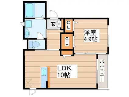 サニー ハウス(1LDK/1階)の間取り写真