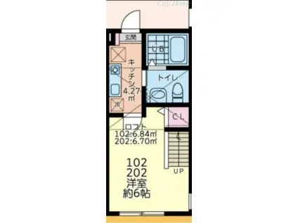 リベルテ相模原(1K/1階)の間取り写真