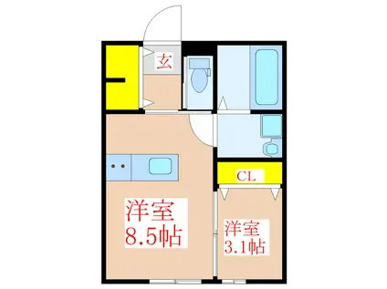 BIJOU(1LDK/4階)の間取り写真