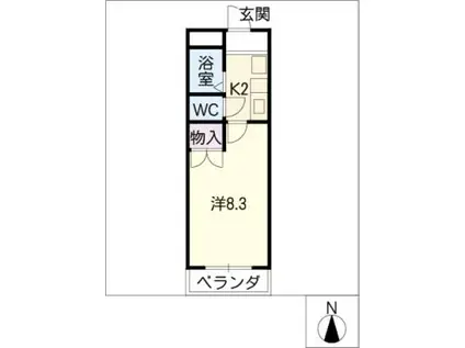 アベニュー諏訪(1K/2階)の間取り写真