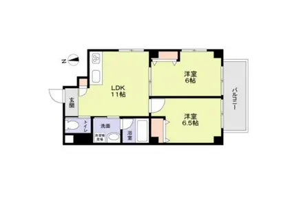 スワンレイク三ノ輪(2LDK/5階)の間取り写真