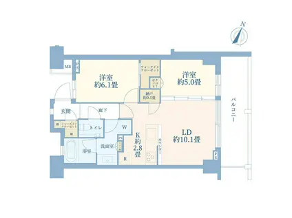 シティハウス仙川ステーションコート(2LDK/5階)の間取り写真