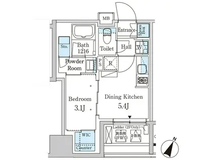 パークアクシス神保町(1DK/5階)の間取り写真