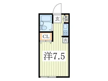 カーサ・ラウレール(ワンルーム/2階)の間取り写真